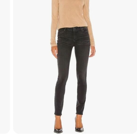 PAIGE Denim - Paige Verdugo mid rise ultra skinny 5 pocket black crow ankle jeans size 24 NWT
